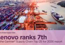 Lenovo escala al 7o. lugar mundial en el ranking de cadenas de suministro de Gartner® 2026